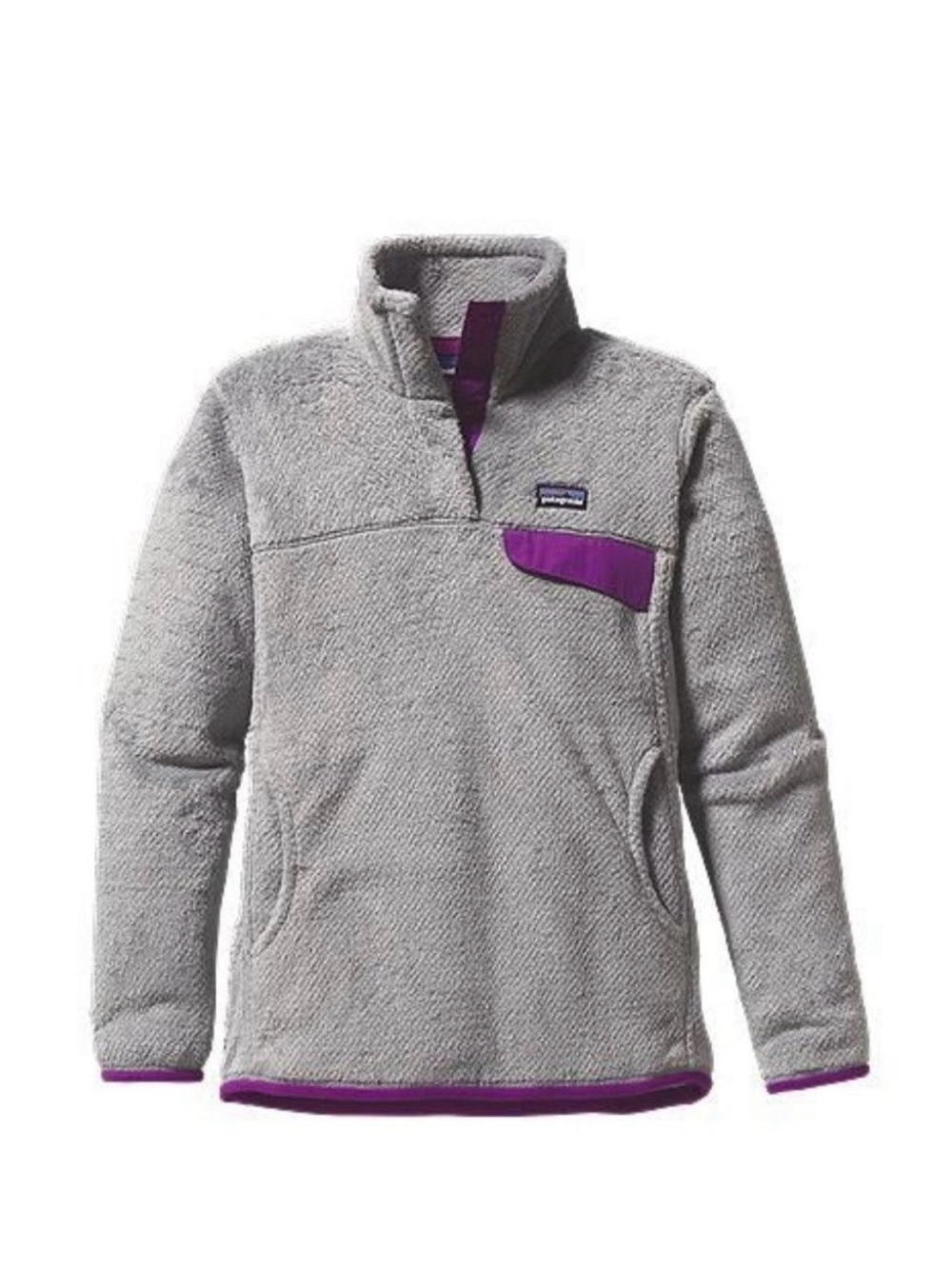 Patagonia Women’s Re-Tool Snap-T Pullover Fleece Sweatshirt Purple Gray Medium